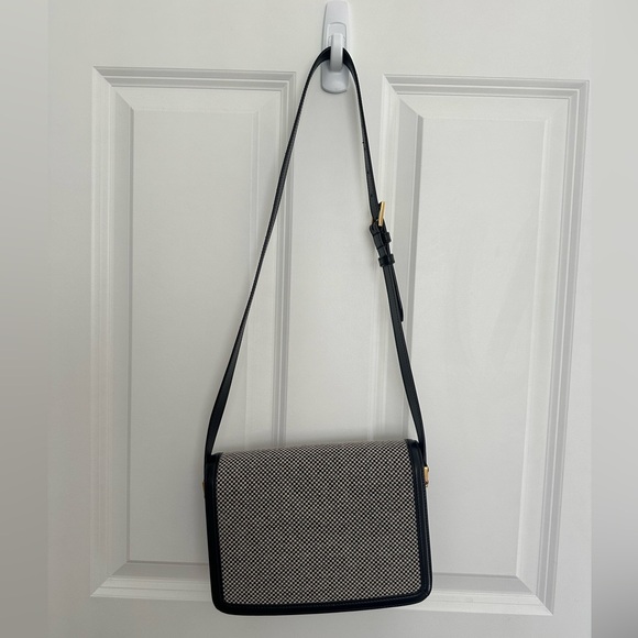 Saint Laurent Tweed Houndstooth Medium Solferino in Black - Picture 11 of 16